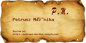 Petrusz Mónika névjegykártya